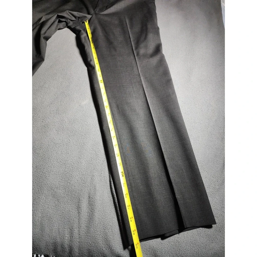 Hugo Boss Pants Mens Size 35R Dark Gray Belt Loops Flat Front Formal USA Made